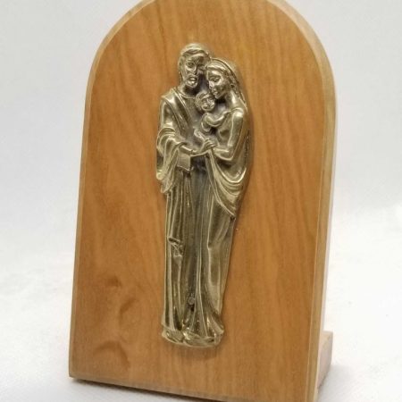 Icono de madera natural Sagrada familia 11x7cm