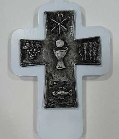 Cruz celeste con copon - Primera Comunion