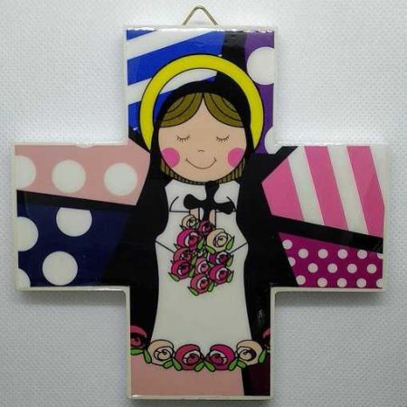 Cruz infantil Santa Teresita 13x13 cms.