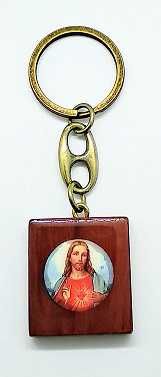 Llavero Sagrado Corazon - madera resinada