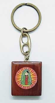 Llavero infantil - Virgen de los Rayos - madera resinada