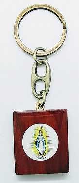 Llavero Virgen Maria - madera resinada