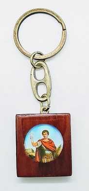 Llavero San Expedito - madera resinada