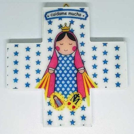 Cruz Infantil Virgen de los Rayos 13x13 cms.