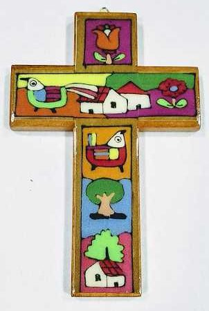 Cruz Infantil Niña con Flor