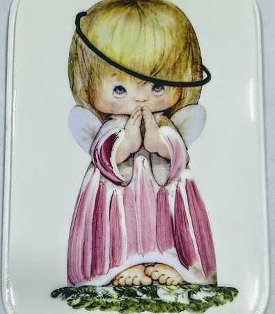 Angel de la guarda resinado rosado