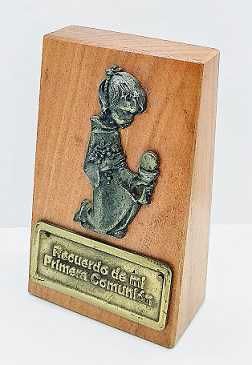 Icono madera coihue piramidal Recuerdo Primera Comunion