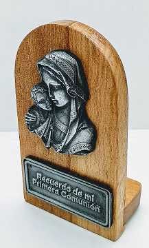 Icono Curvo Virgen con Niño 9x6cm