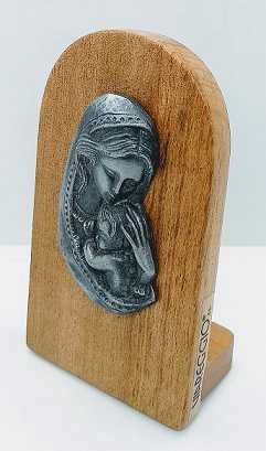 Icono Madera Virgen con Niño 9x6