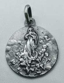 Medalla de plata - Inmaculada Concepcion Murillo - 16 mm.