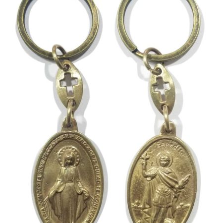 Llavero San expedito y Virgen de los rayos