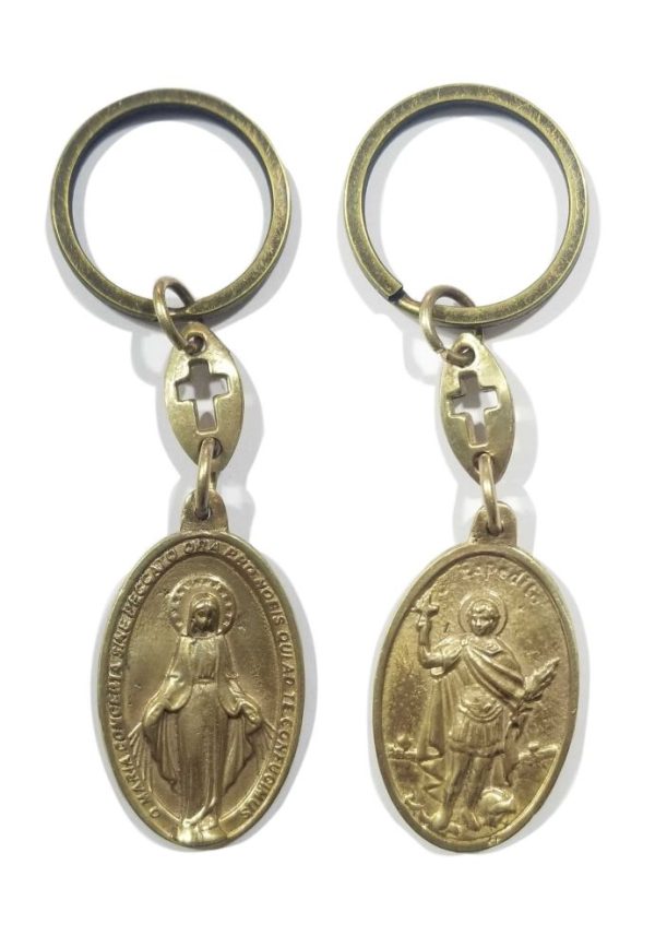 Llavero San expedito y Virgen de los rayos