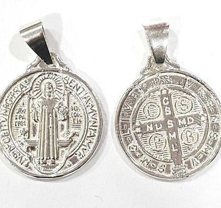 Medalla de plata San Benito 20mm