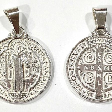 Medalla de plata San Benito 23mm