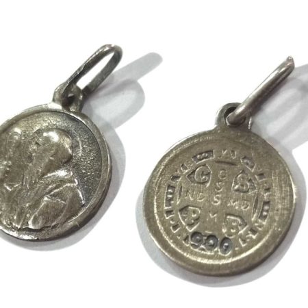 Medalla de plata San Benito 11mm imp