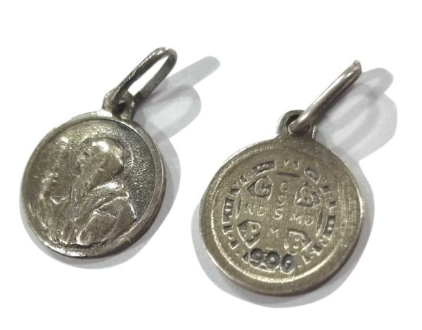 Medalla de plata San Benito 11mm imp