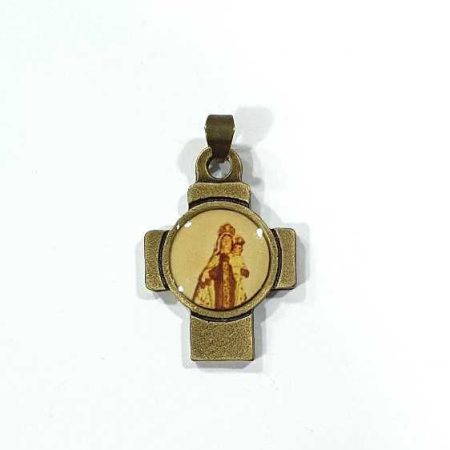 Medallita de cruz Virgen del Carmen