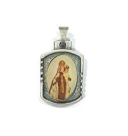 Medallita virgen del carmen cuadrada