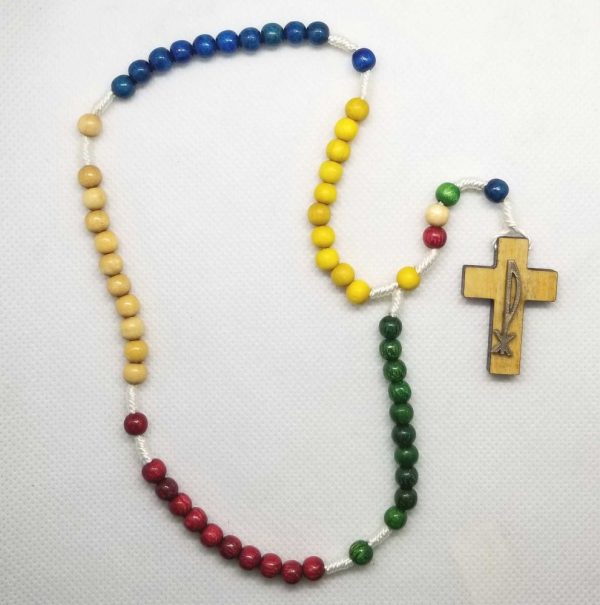 Rosario misionero tejido