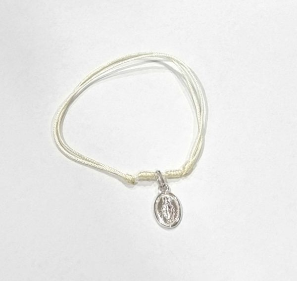 Pulsera ajustable blanca Virgen de Los Rayos