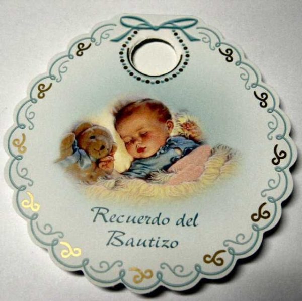 Tarjeta Recuerdo del Bautizo (azul)