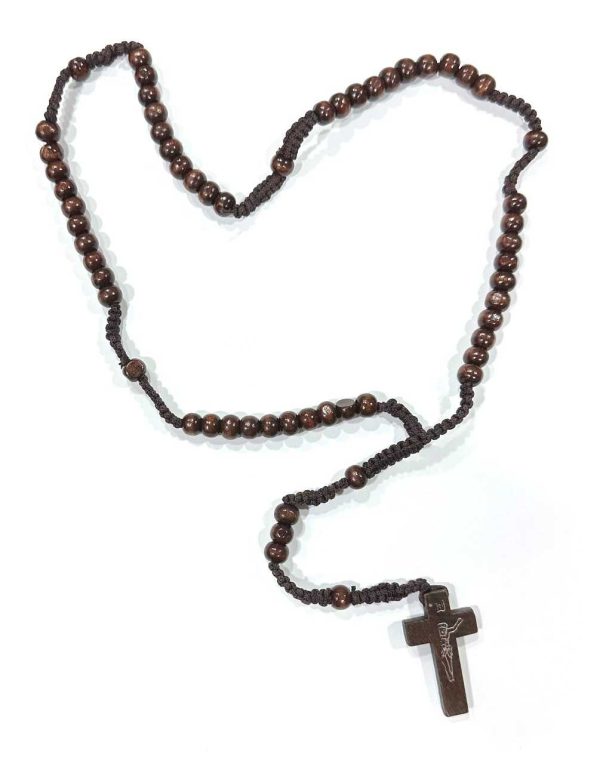 Rosario cafe moro con tejido macrame