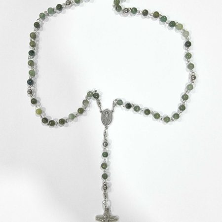 Rosario en Jade verde y Plata