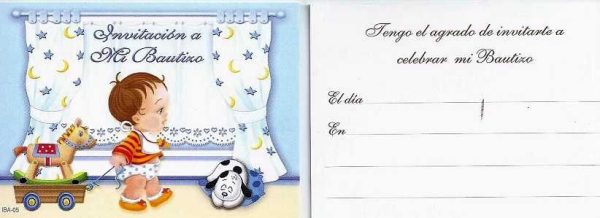 Tarjeta Invitacion a Mi Bautizo (juguetes)
