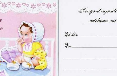 Tarjeta Invitación Mi Bautizo Niña (juguetes)