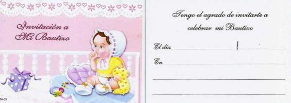 Tarjeta Invitación Mi Bautizo Niña (juguetes)