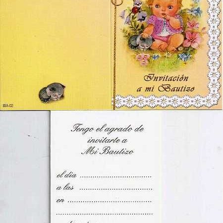Tarjeta de Bautizo Niña