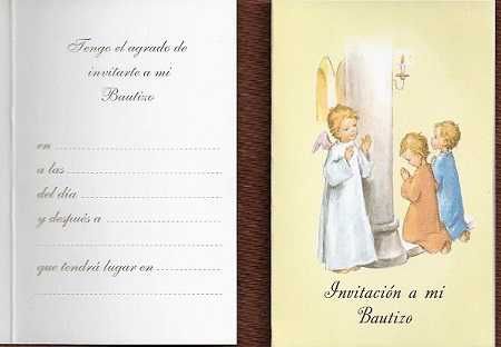 Tarjeta Invitacion Bautizo Angel de mi Guarda