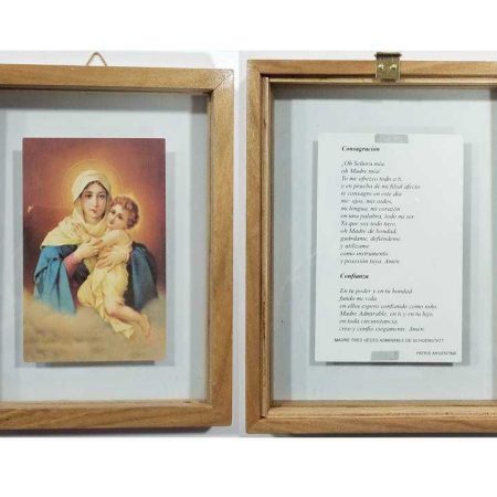 Cuadrito Virgen Schoenstatt doble cara - 17 cms.