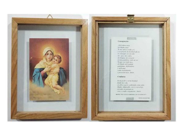 Cuadrito Virgen Schoenstatt doble cara - 17 cms.