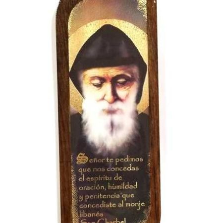 Tabla con rezo San Charbel